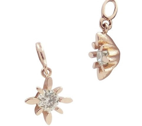 14k gold diamond starlight charm 14k gold beads bracelet by boussidan