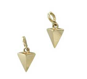 14k gold 2.5mm beads with pyramid charm by boussidan