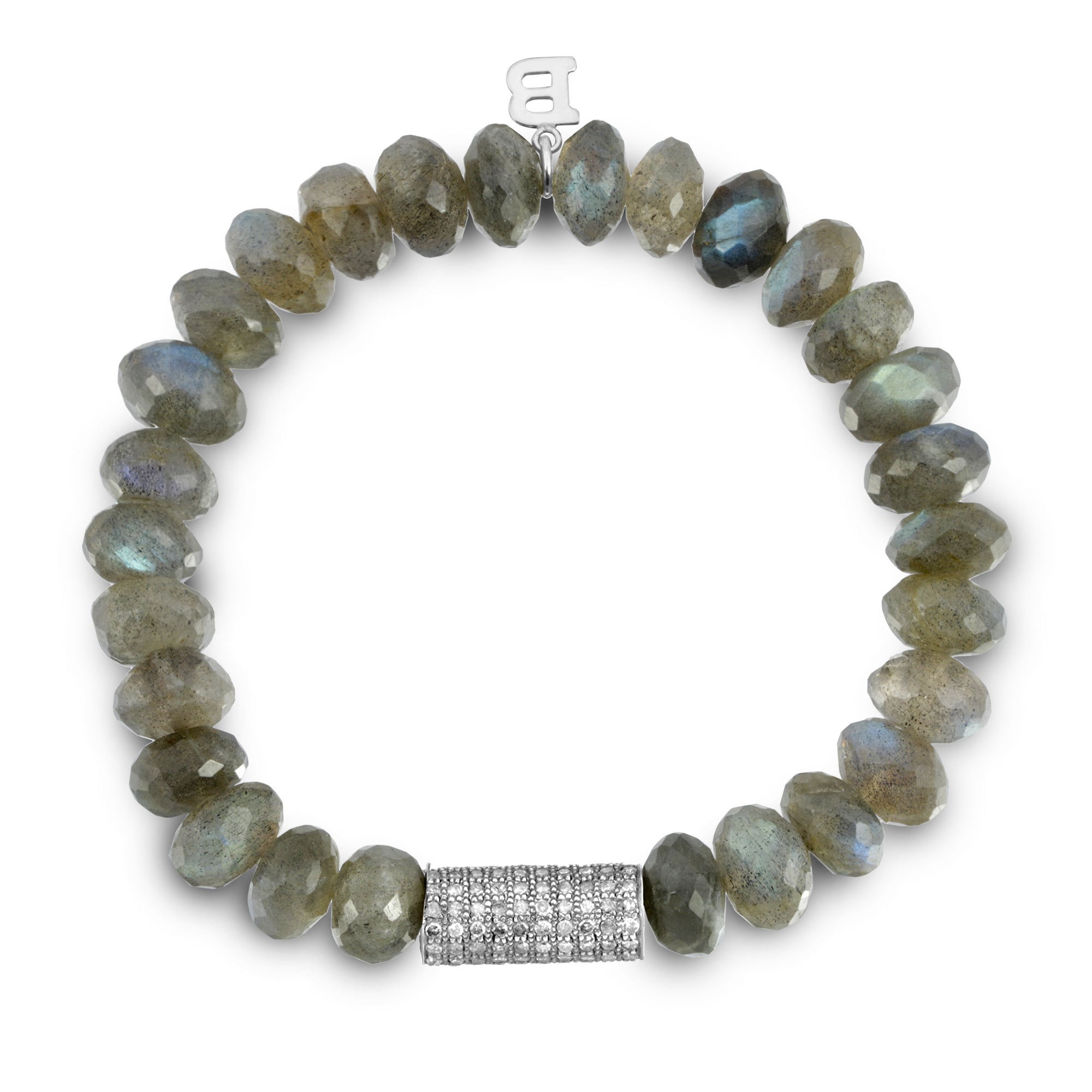 LABRADORITE DIAMOND BARREL BRACELET