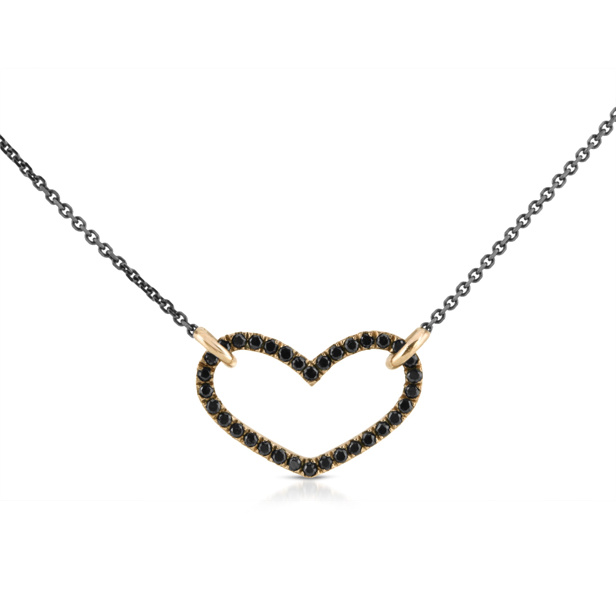 14k rose gold midnight heart necklace by boussidan