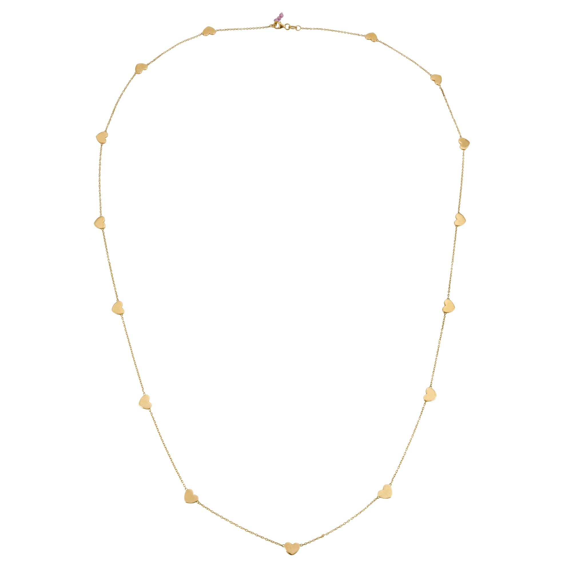 hearts by the yard 14 gold long necklace by boussidan