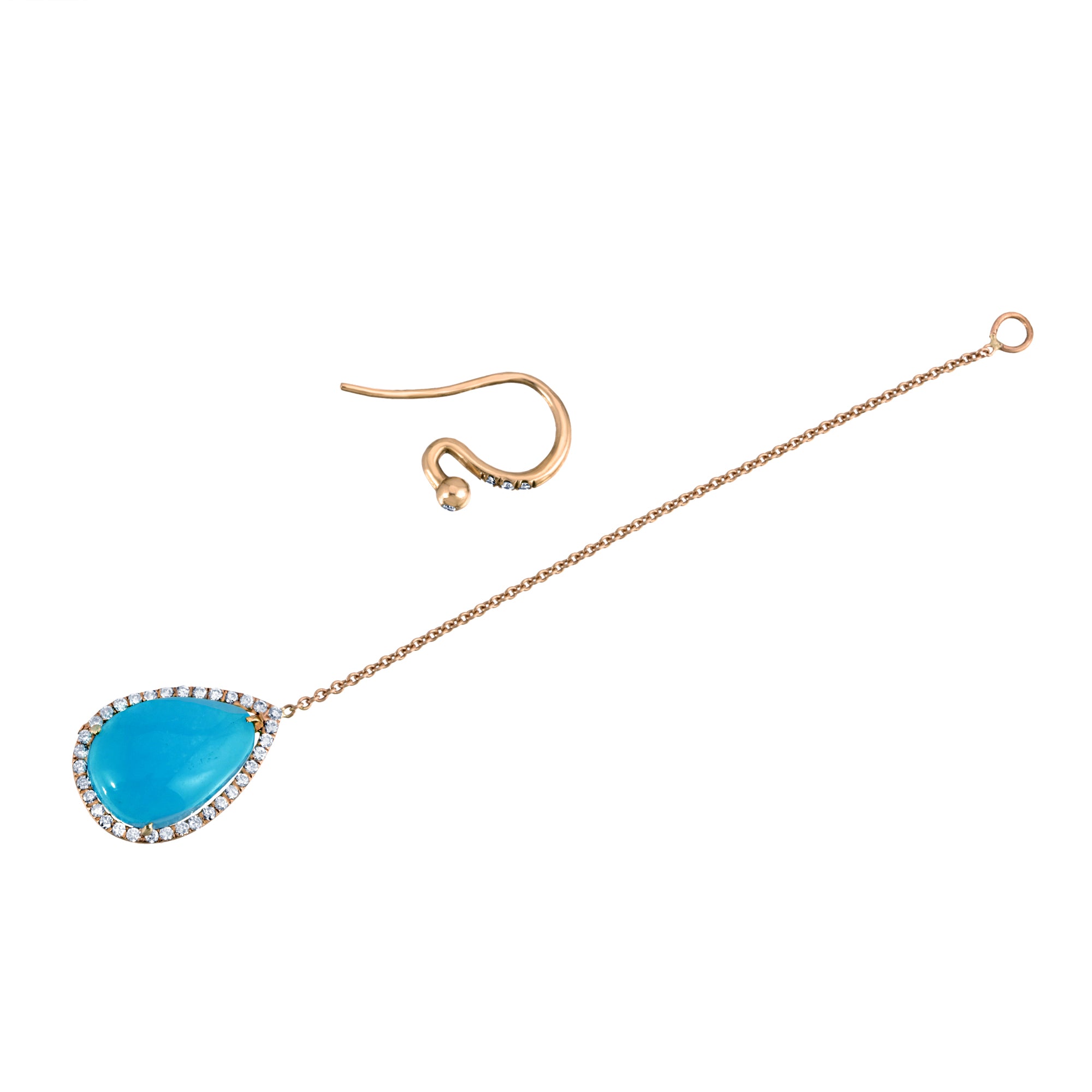 14k rose gold bezel with hemimorphite closeup by Boussidan