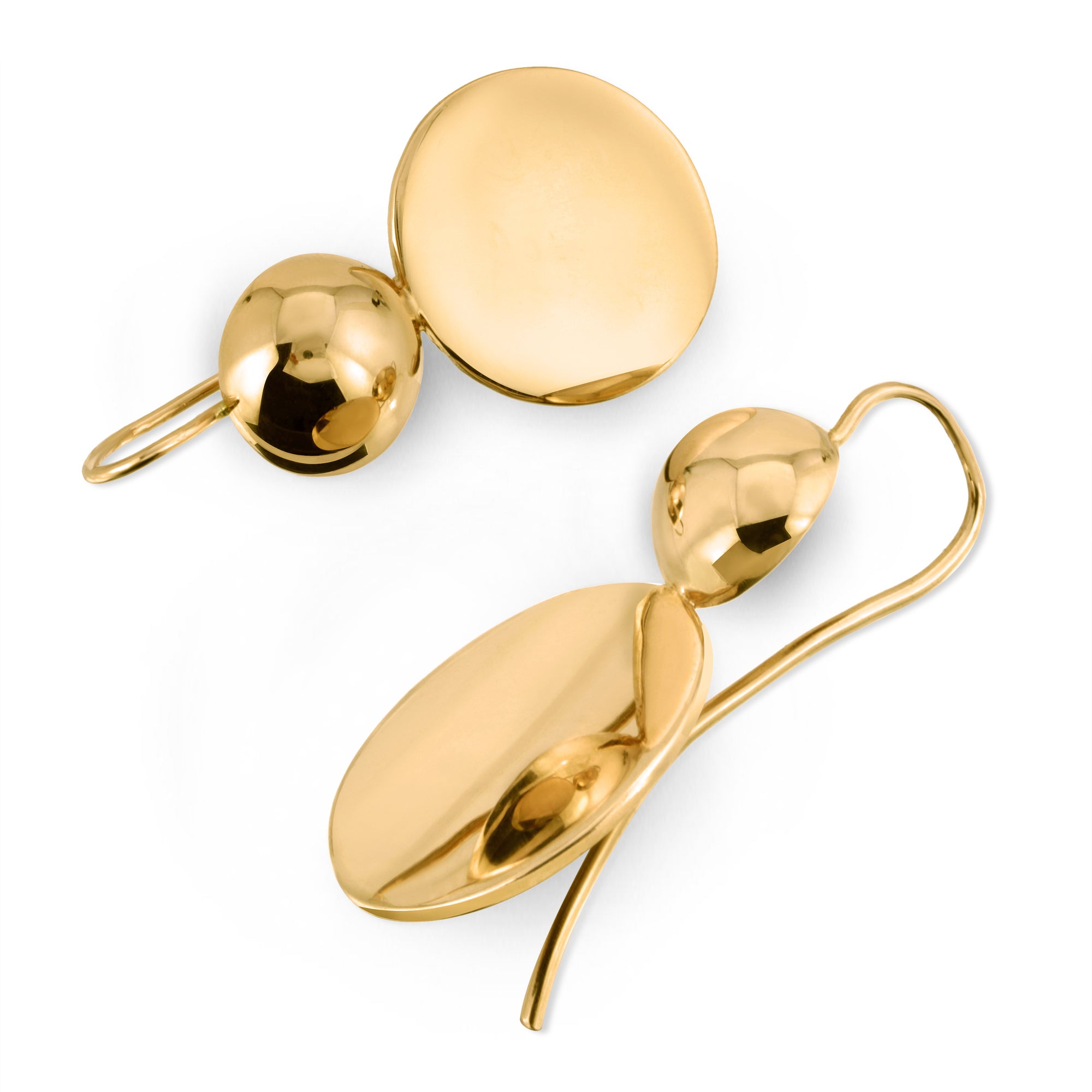 14k gold coin earrings side view by boussidan