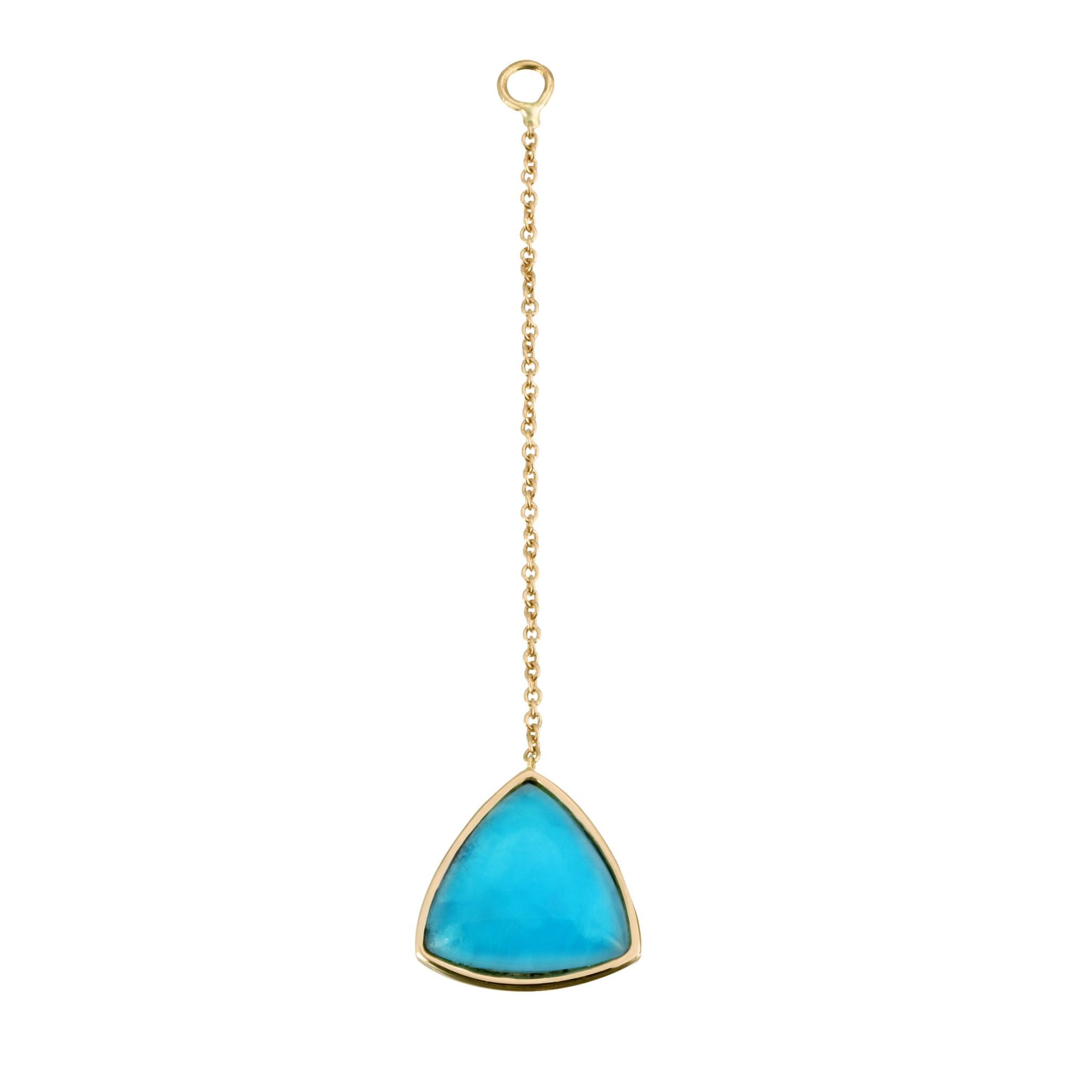 14k gold chain earring with triangle hemimorphite by Boussidan