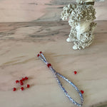 Load image into Gallery viewer, evil eye leather cord red spinel 
