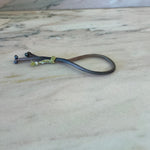 Load image into Gallery viewer, Gold hand-braided button detail on handmade ombre silk bracelet with black pearls
