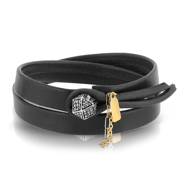 HEXAG DIAMOND DOUBLE WRAP LEATHER BRACELET – NAOMI BOUSSIDAN HEXAG DIAMOND DOUBLE WRAP LEATHER BRACELET – NAOMI BOUSSIDAN