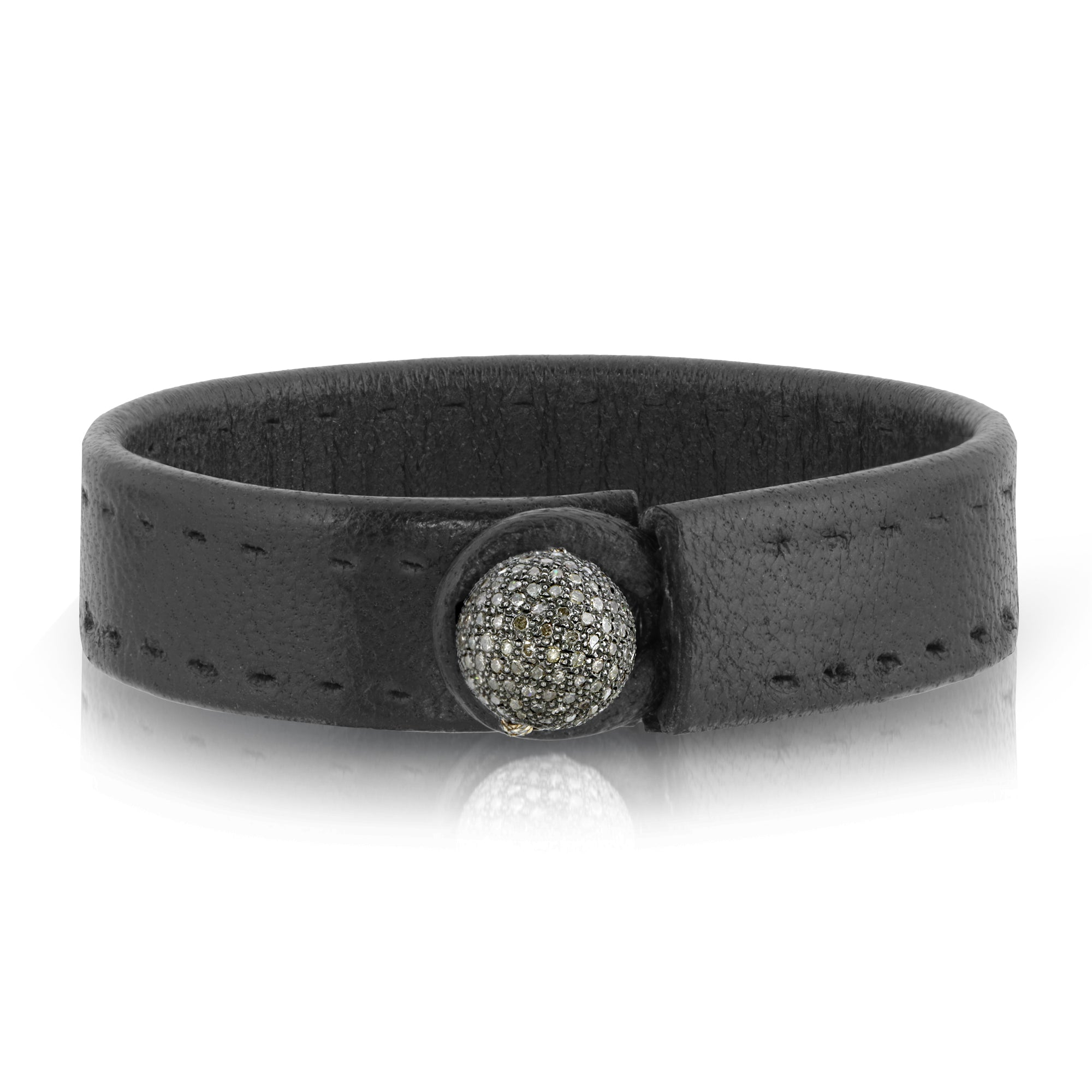 The MARQUIS - Diamond Single Wrap Leather Bracelet