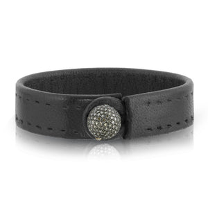 The MARQUIS - Diamond Single Wrap Leather Bracelet