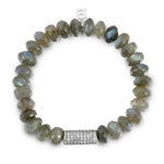 Load image into Gallery viewer, LABRADORITE DIAMOND BARREL BRACELET
