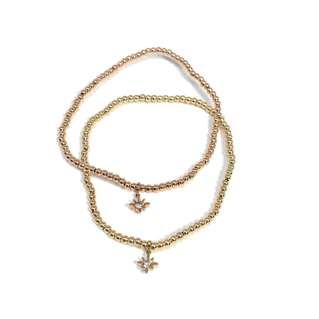 14K GOLD 2.2MM BEAD BRACELET- Boussidan