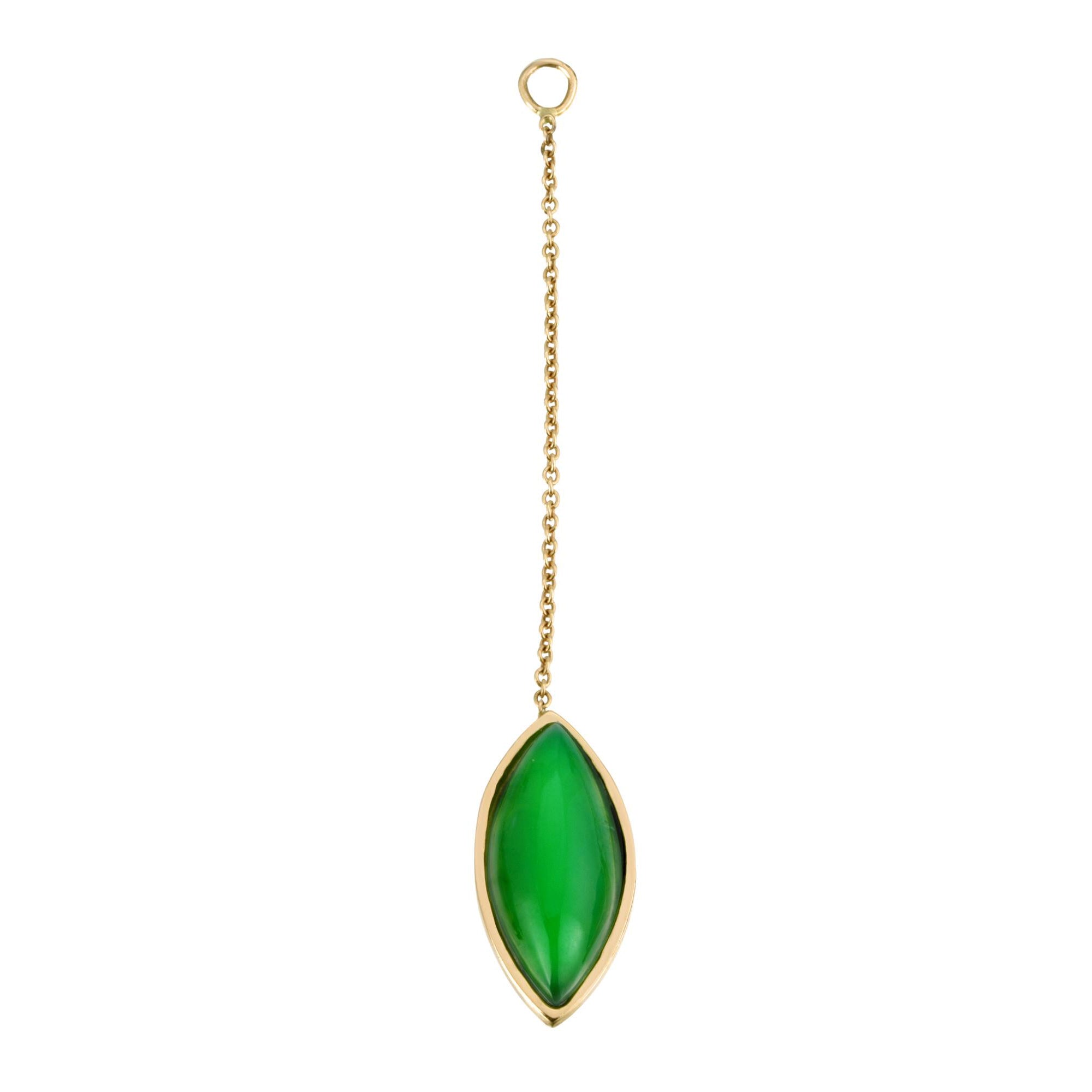 GREEN JADE CHAIN EARRING