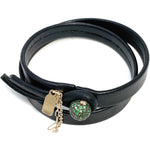 Load image into Gallery viewer, Emerald bead leather wrap bracelet
