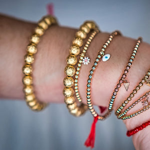 TEXTURED GOLD BEAD BRACELET