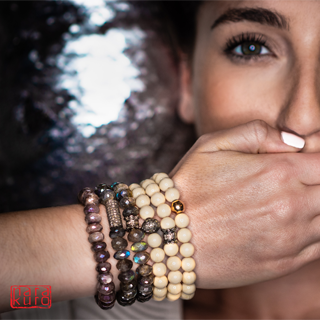 BONE AND DIAMOND CANDY WRAPPER BRACELET