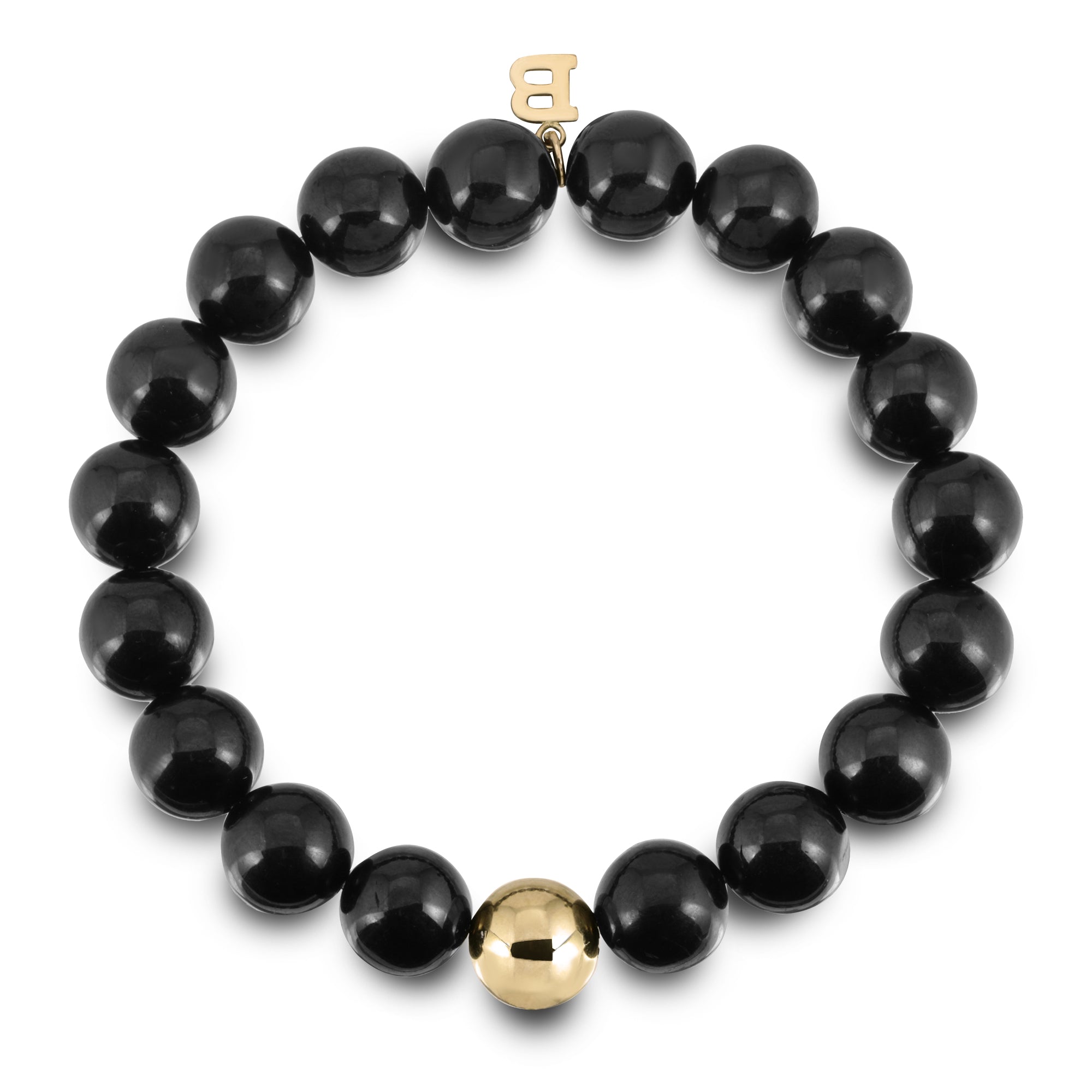 Petrified wood gold stretch bracelet 