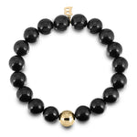 Load image into Gallery viewer, Petrified wood gold stretch bracelet 

