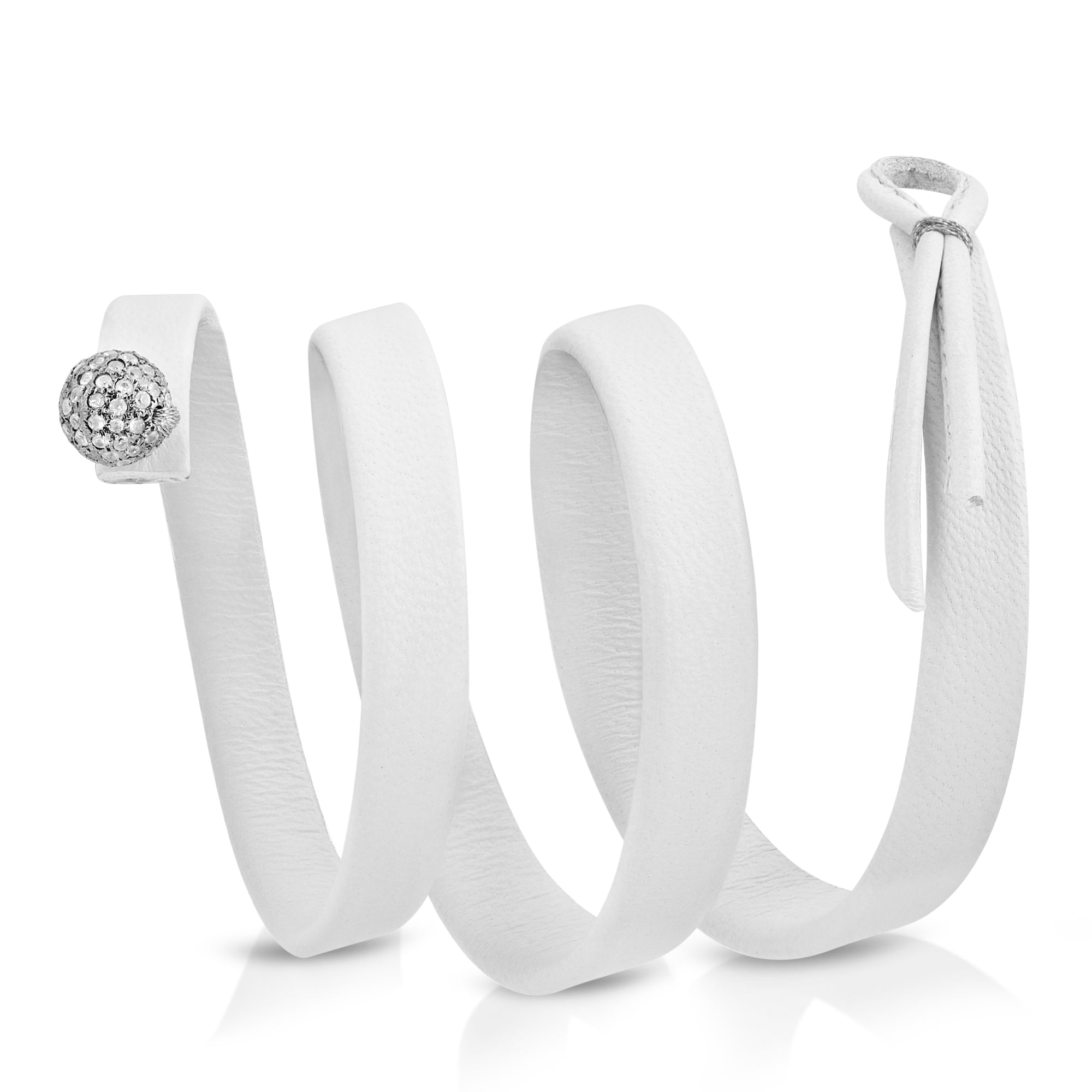 

The Azure white sapphire triple wrap leather bracelet by Boussidan



