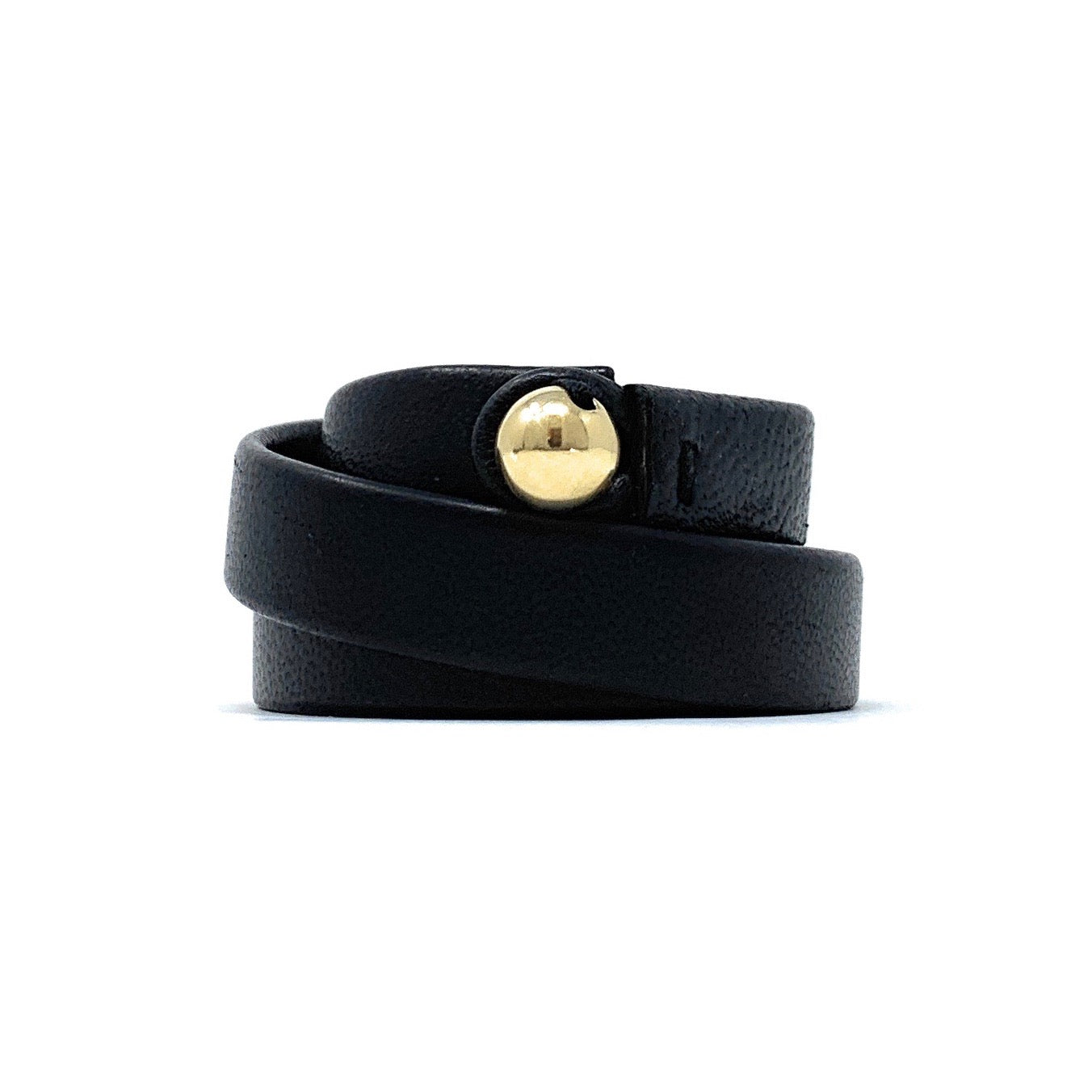 The Vanguard triple wrap leather bracelet, showcasing unisex luxury by Boussidan

